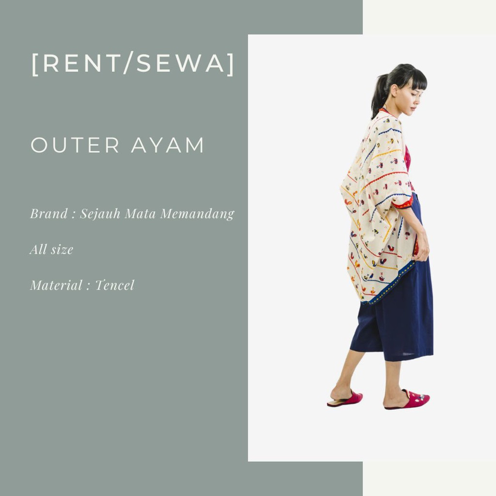 [Sewa/Rent] Outer ayam sejauh mata memandang / preloved kebaya baju santai baju panjang smm
