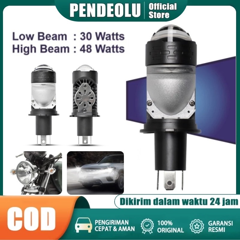 Lampu LED VINYX H4 Projie H4 Mini Projector Lens Lensa Mobil Motor Headlight Headlamp