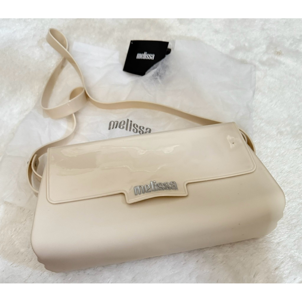 PRELOVED - Tas Melissa Pure Bag Vegan Jelly Bag 100% Plastic (BEIGE) ORIGINAL