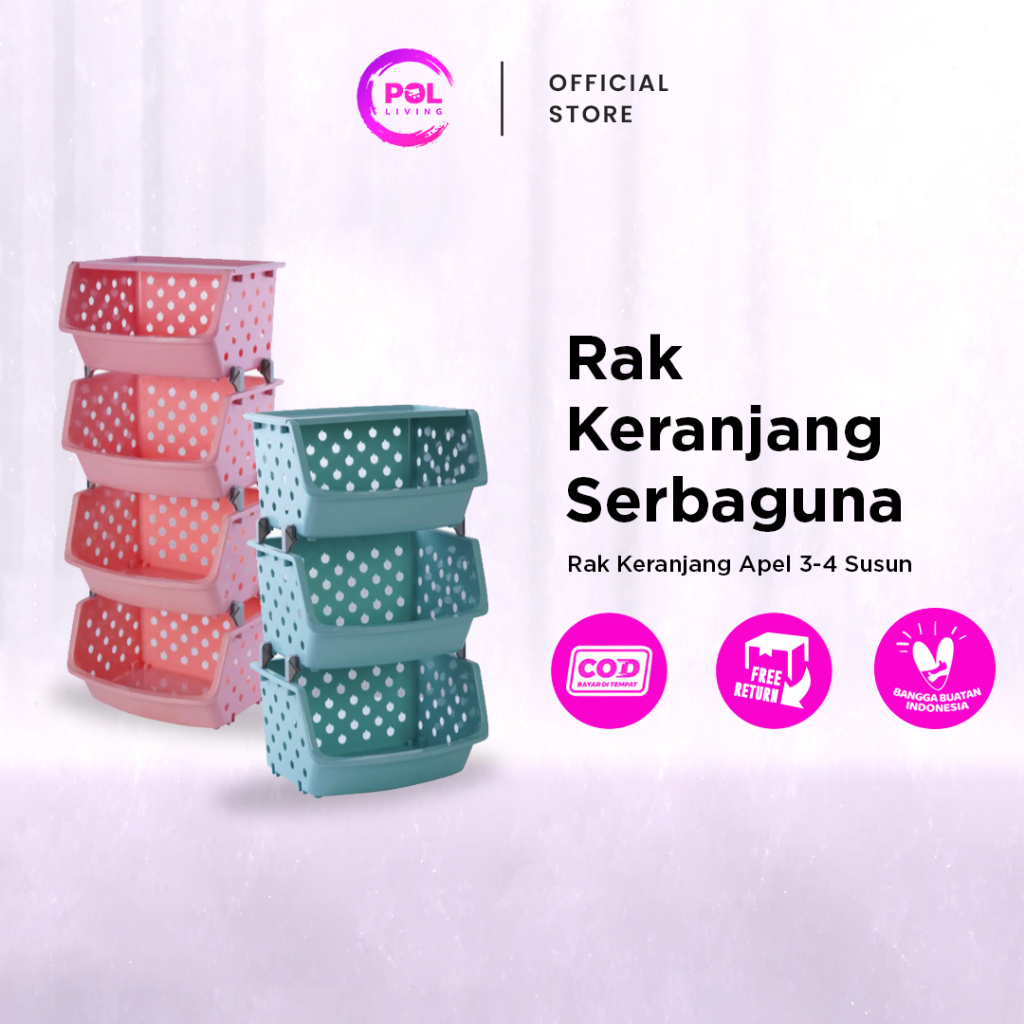 POL - Rak Keranjang Serbaguna Plastik 4 Susun