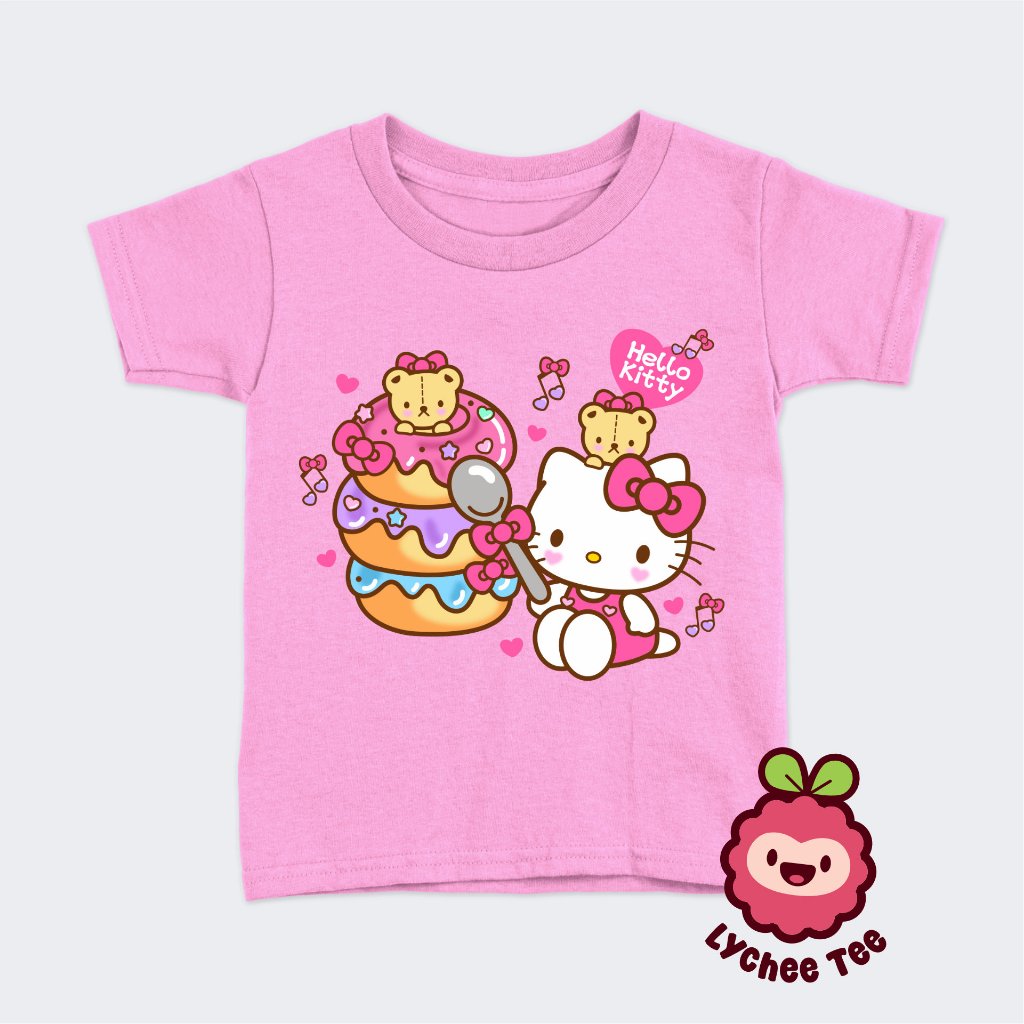 Kaos Tshirt Baju Atasan Anak Sanrio Hello Kitty Donut