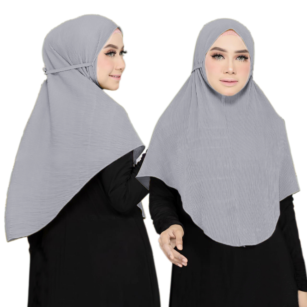 MUDAHHIJAB Jilbab Instan Bergo Maryam Full Plisket Semi Jumbo Bahan Ceruty Armani dengan Variasi Tal