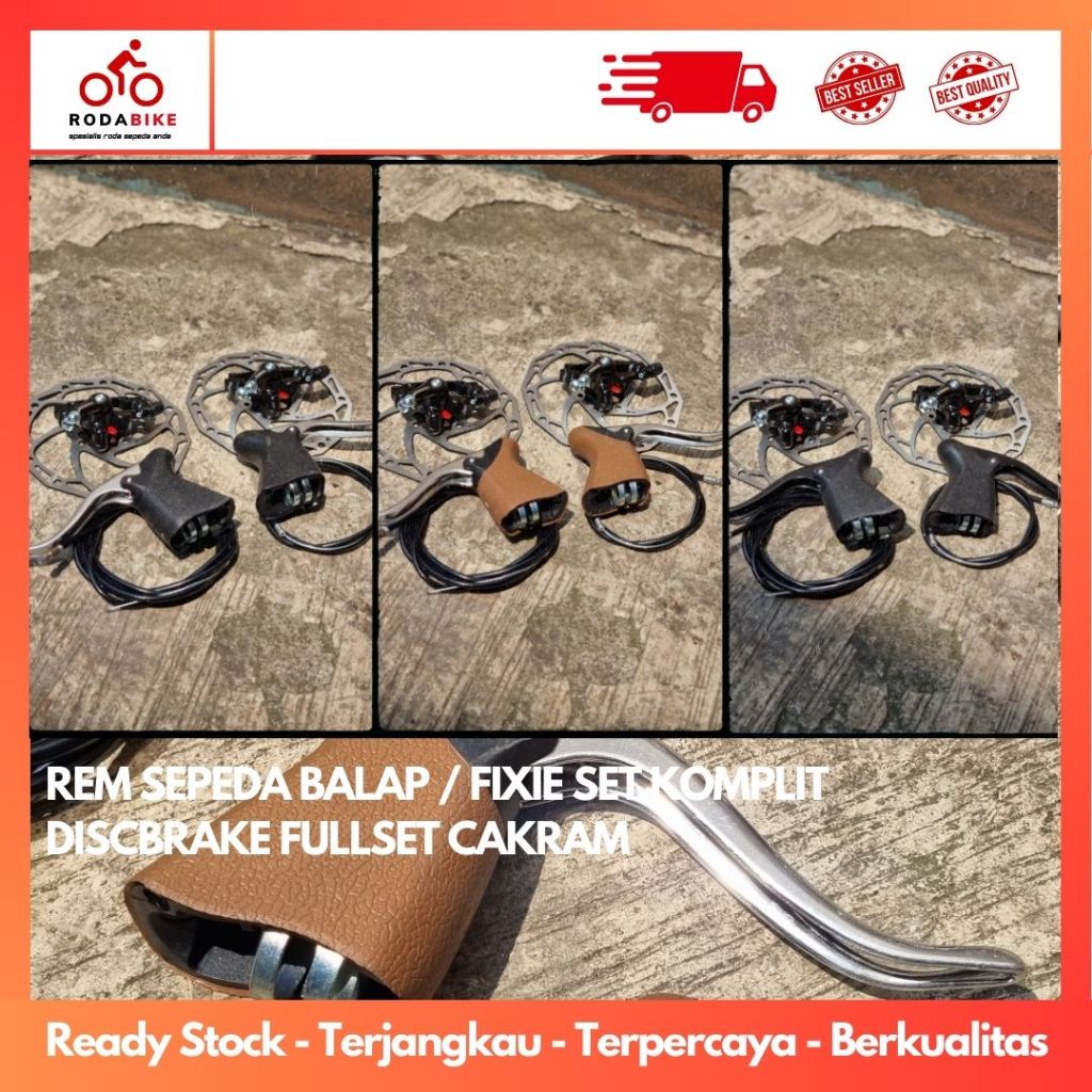 Paket Rem Cakram Sepeda Road Bike Fixie Balap Disc brake Rem Cakram Set Depan Belakang Alloy Komplit
