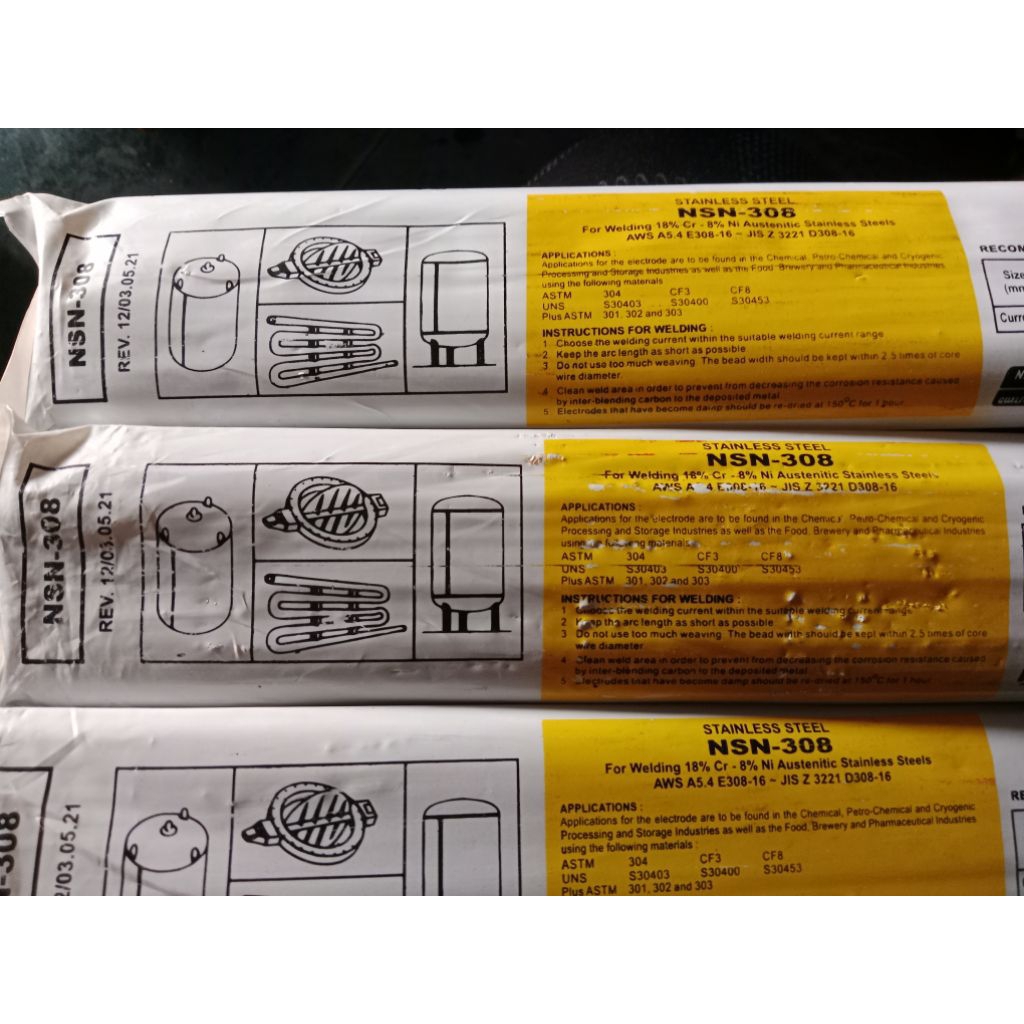 KAWAT LAS STAINLESS STEEL NSN-308 Size. 3.2MM 1/2kg 15batang