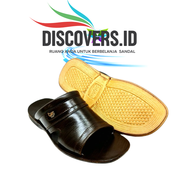 Dolphin D.13 sandal slide pria kulit asli original 100% sandal pria casual dolphin kulit asli origin