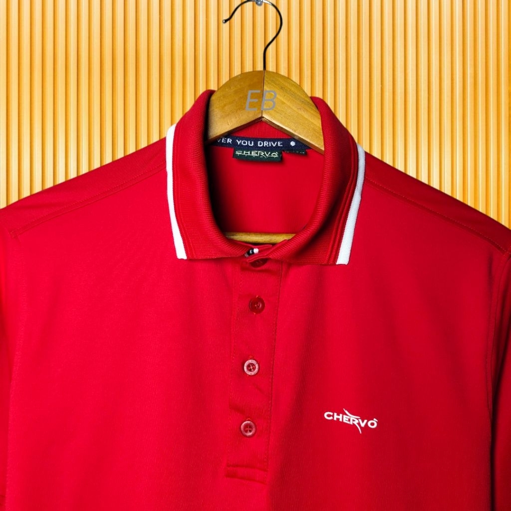 CHERVO kaos kerah dryfit, kaos kerah olahraga pria