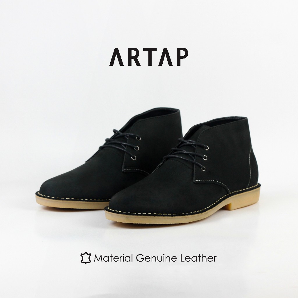 ARTAP - Desert CH Black - Sepatu Kulit Asli Chukka