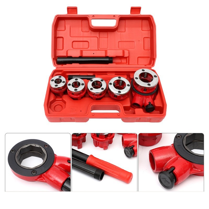 Alat Senai Pipa Besi Alat Drat Pipa Tipe 62 Senai Pipa Set Manual Pipe Threader Dengan 5 Cetakan