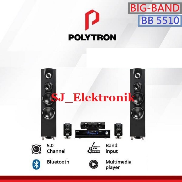 Polytron Bigband BB 5510 Home Theatre Speaker Bluetooth 5.0 USB DVD Multimedia Player