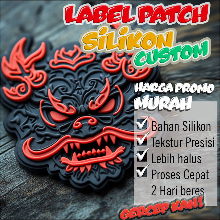 label patch custom unik lucu desain sendiri sistim hotmelt dan velcro buat aksesoris baju olah raga 