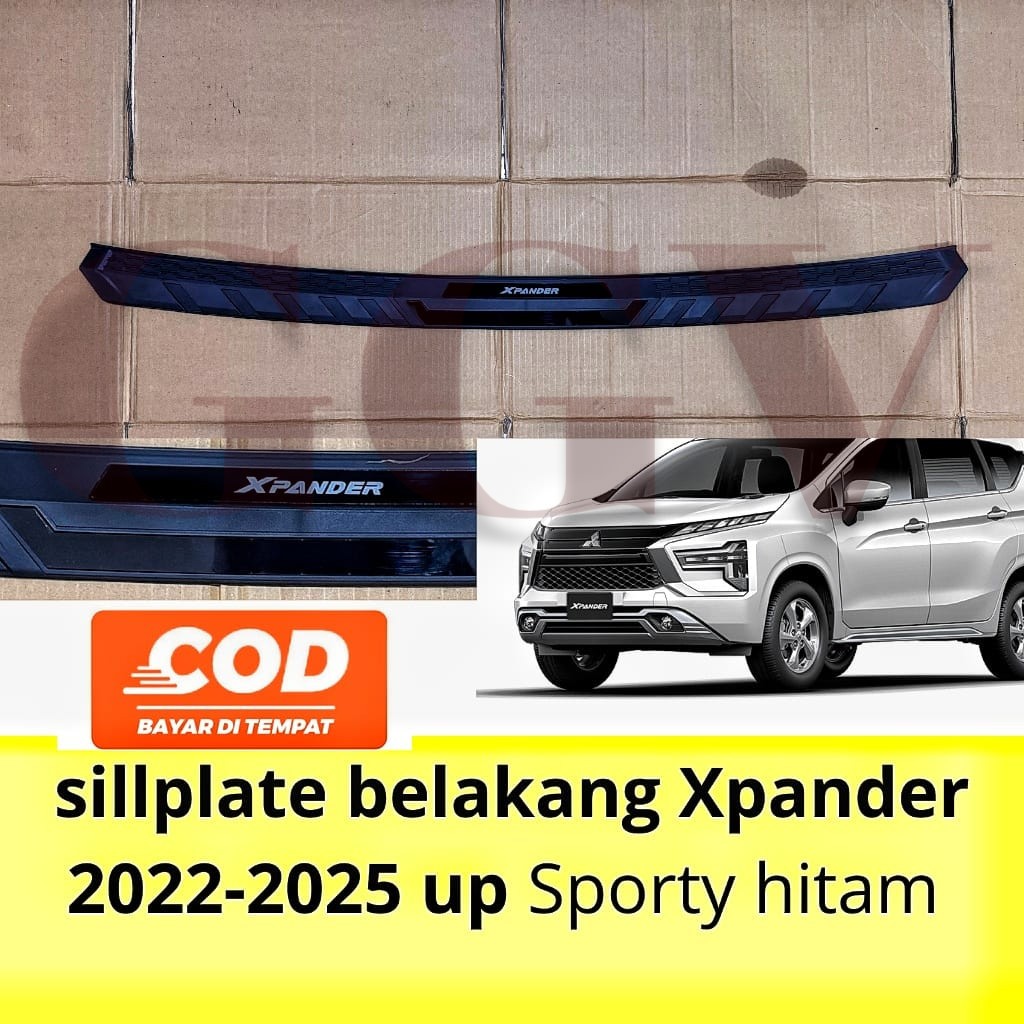 sillplate belakang Xpander 2022 2023 2024 2025 Hitam Sporty List Chrome