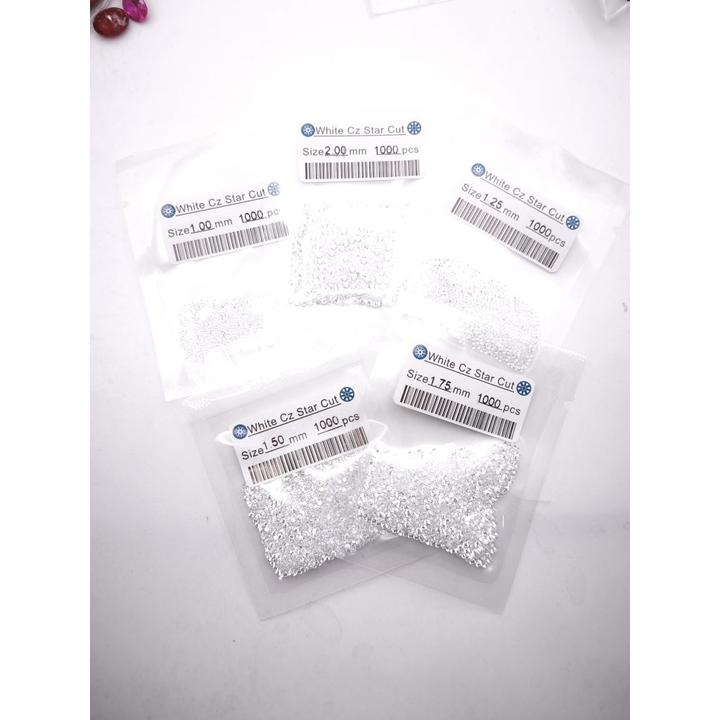 Super Clean Permata Diamond A6 Quality Cubic Zirconia premium Grade 1mm sd 2mm per pack