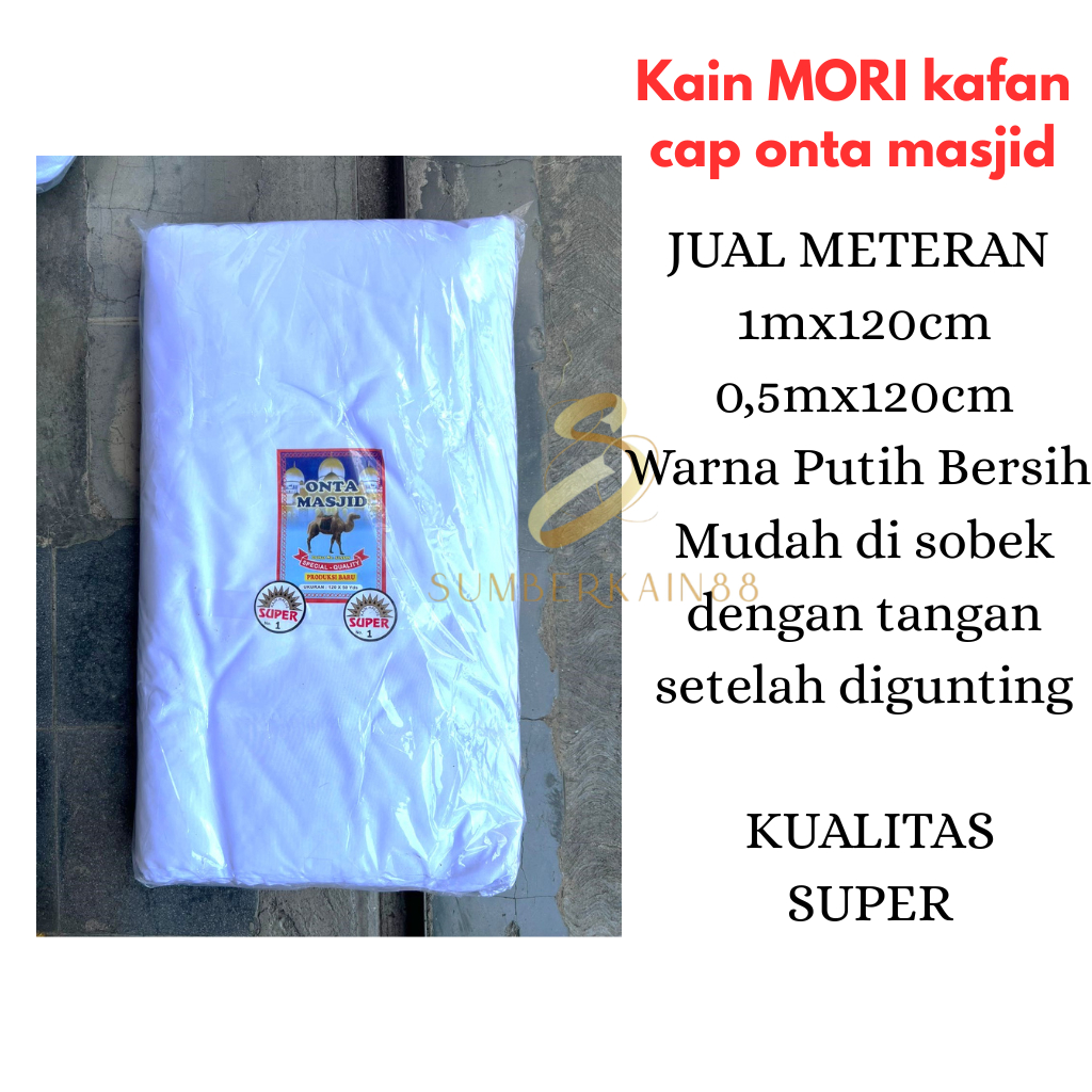 Kain kafan cap onta masjid, jual meteran