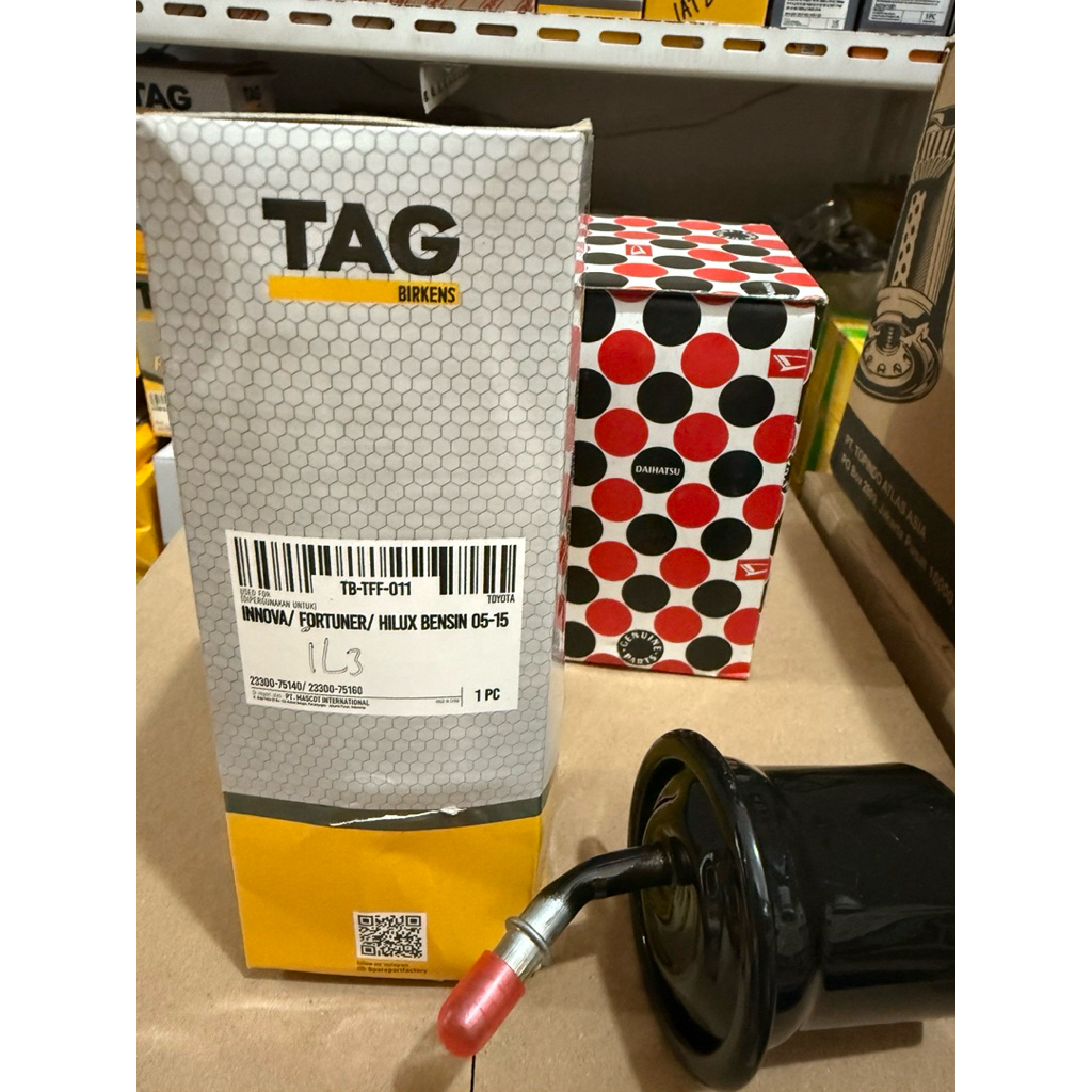 23300-75140 filter bahan bakar / filter bensin mobil Toyota Kijang Innova Fortuner Hilux (bensin) | 