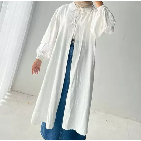 Outer Tunik Polos Tali Depan - NAIRA TUNIK WANITA - Tunik Outer - Tunik - Outer