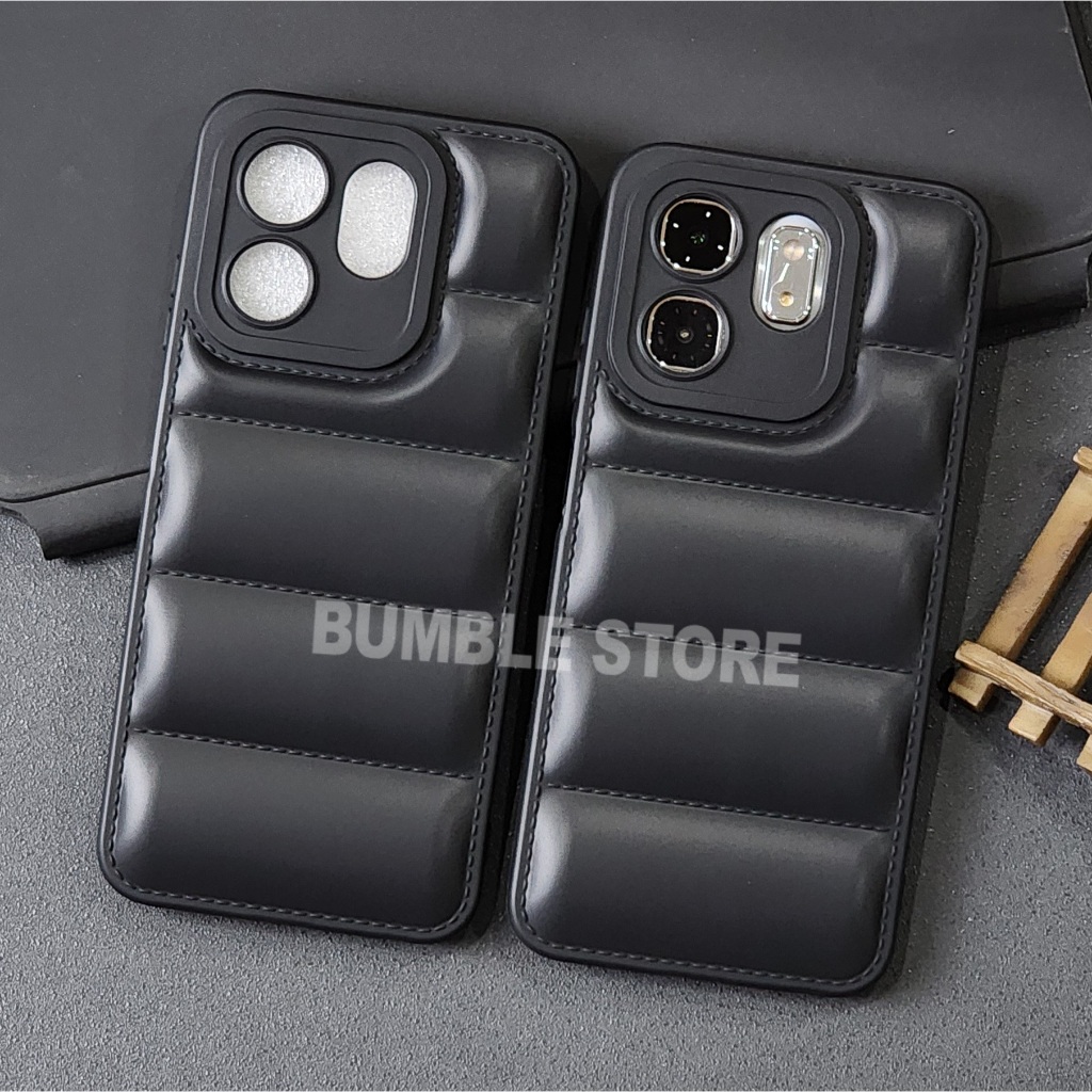 Case Infinix Hot 50I Infinix Smart 6 Infinix Smart 6 Plus Case 3D Jaket Desain / Case Macaron Black 