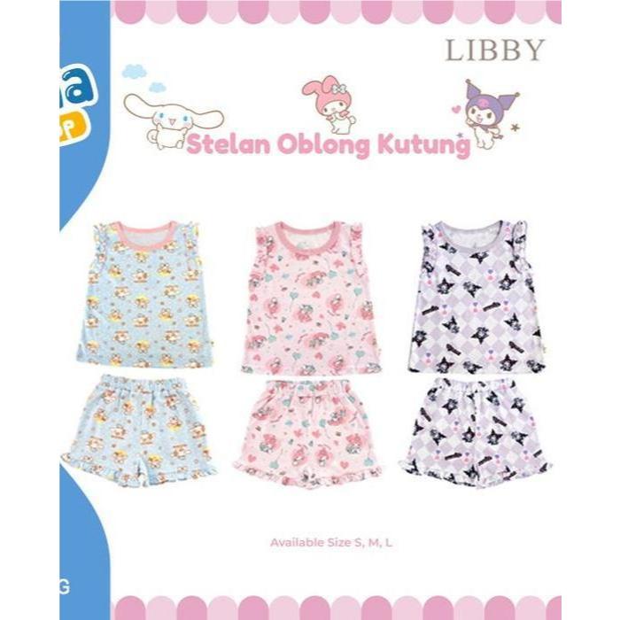 Libby Sanrio Oblong Kutung Ruffle / Setelan Kutung Anak Perempuan / Setelan Pendek | LIBBY BABY