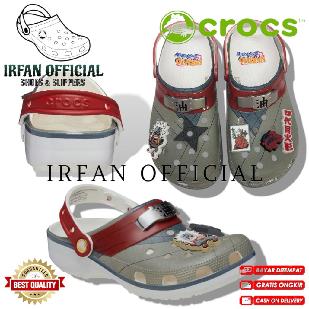 SANDAL CROCS EDISI NARUTO-JIRAIYA / SANDAL CROCS UNISEX / SANDAL DEWASA LAKI-LAKI DAN PEREMPUAN