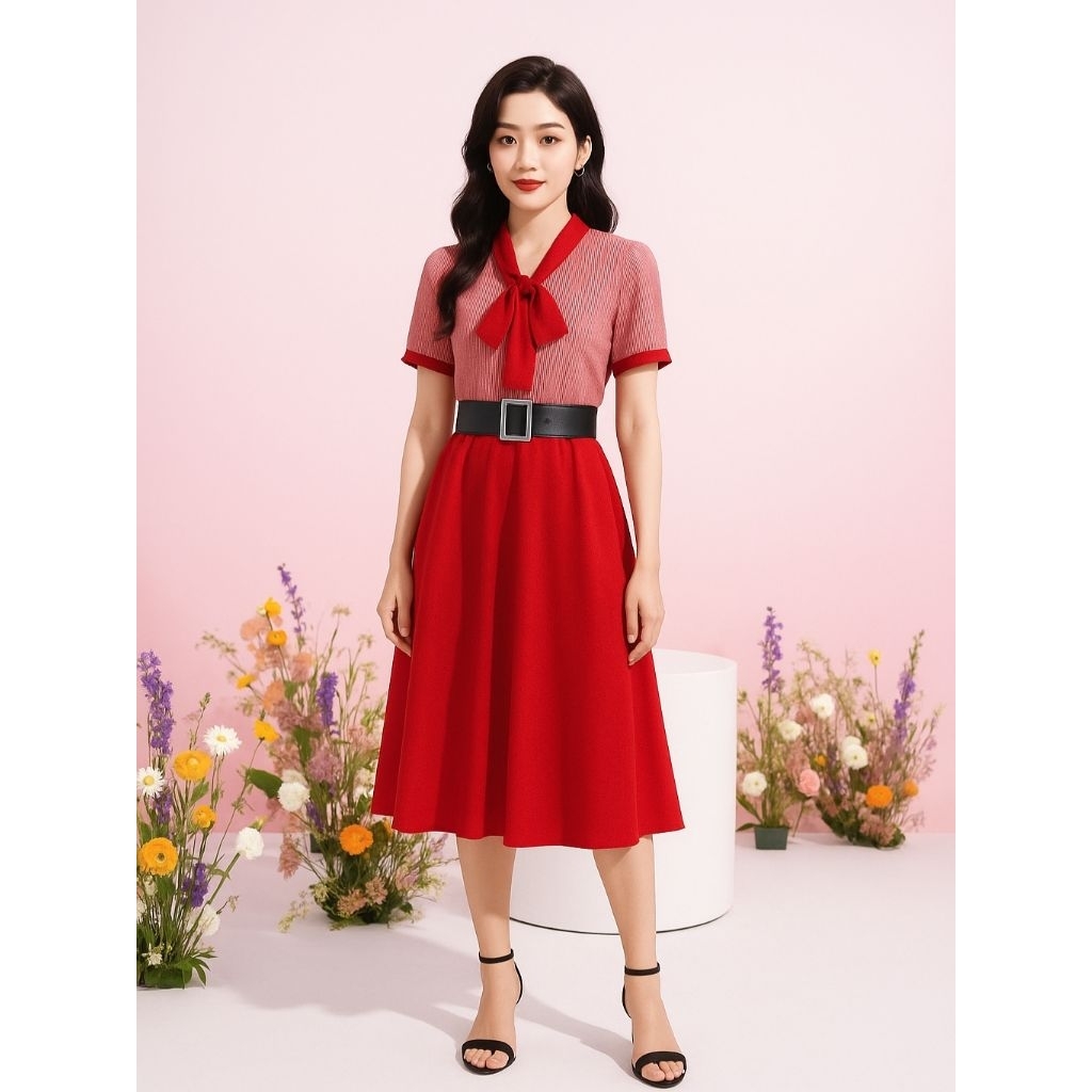Dress Wanita Korea Terbaru Elfaba Gaun Formal Dan Casual Terbaru Baju Untuk Ibadah Natal Ro