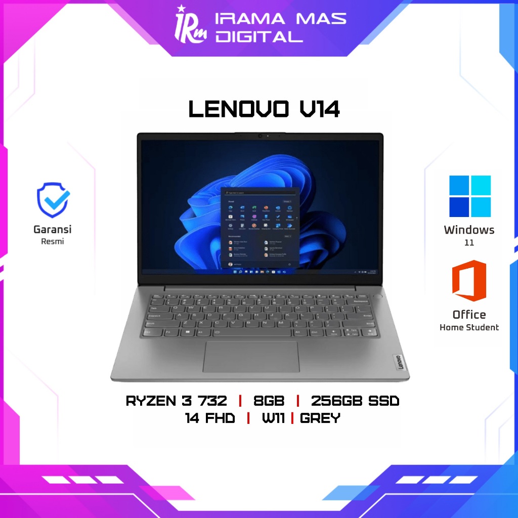 LENOVO V14 RYZEN 3 7320/8GB/256GB SSD/14 FHD/W11 - GREY (V14-0XID)