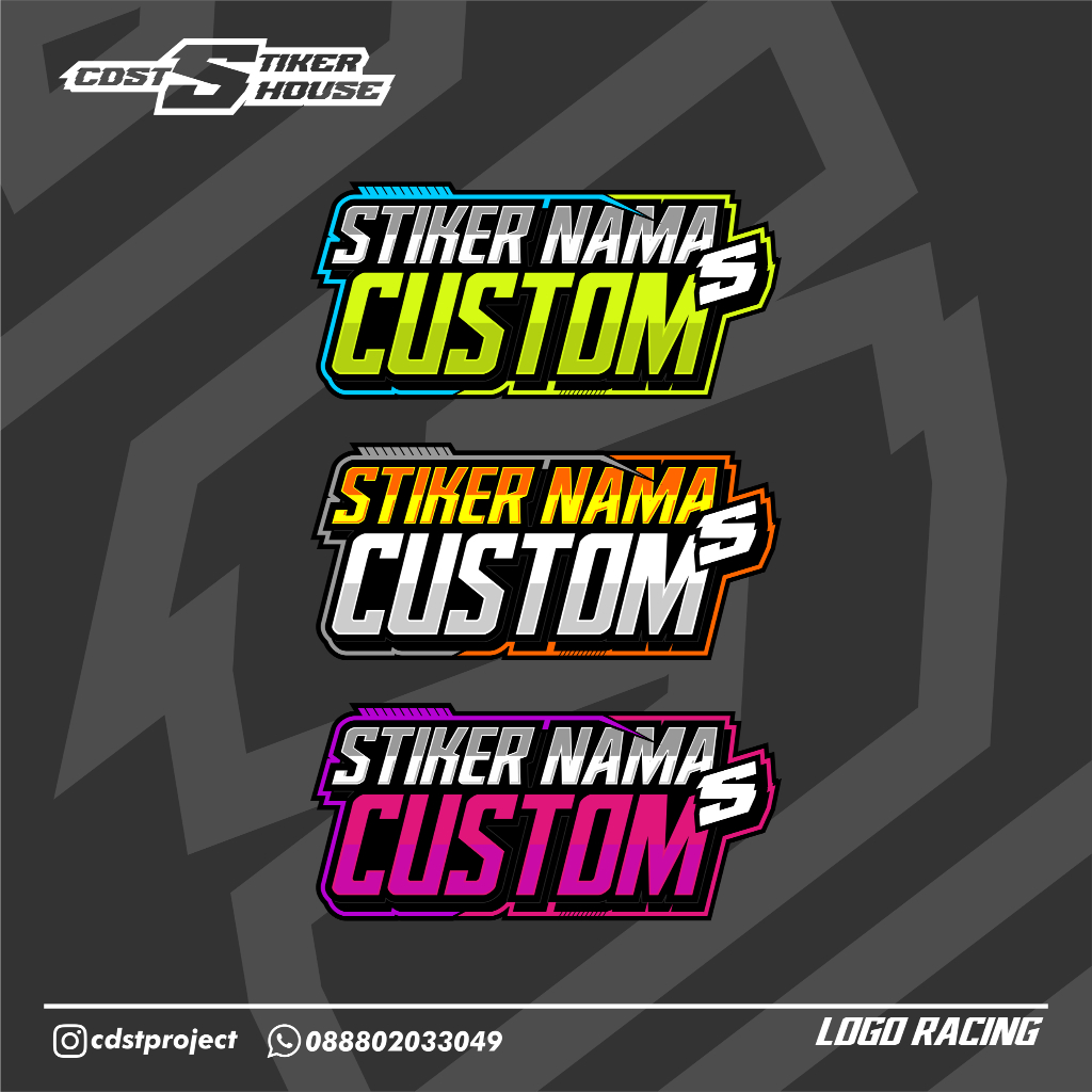 STIKER NAMA RACING NAMA KOMUNITAS STIKER NAMA BENGKEL CUSTOM SUKA SUKA