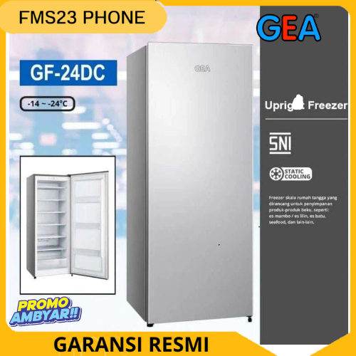 Kulkas Freezer Berdiri / Standing GEA 6 Rak GF-24DC 24 DC FREEZER 189 LITER GARANSI RESMI