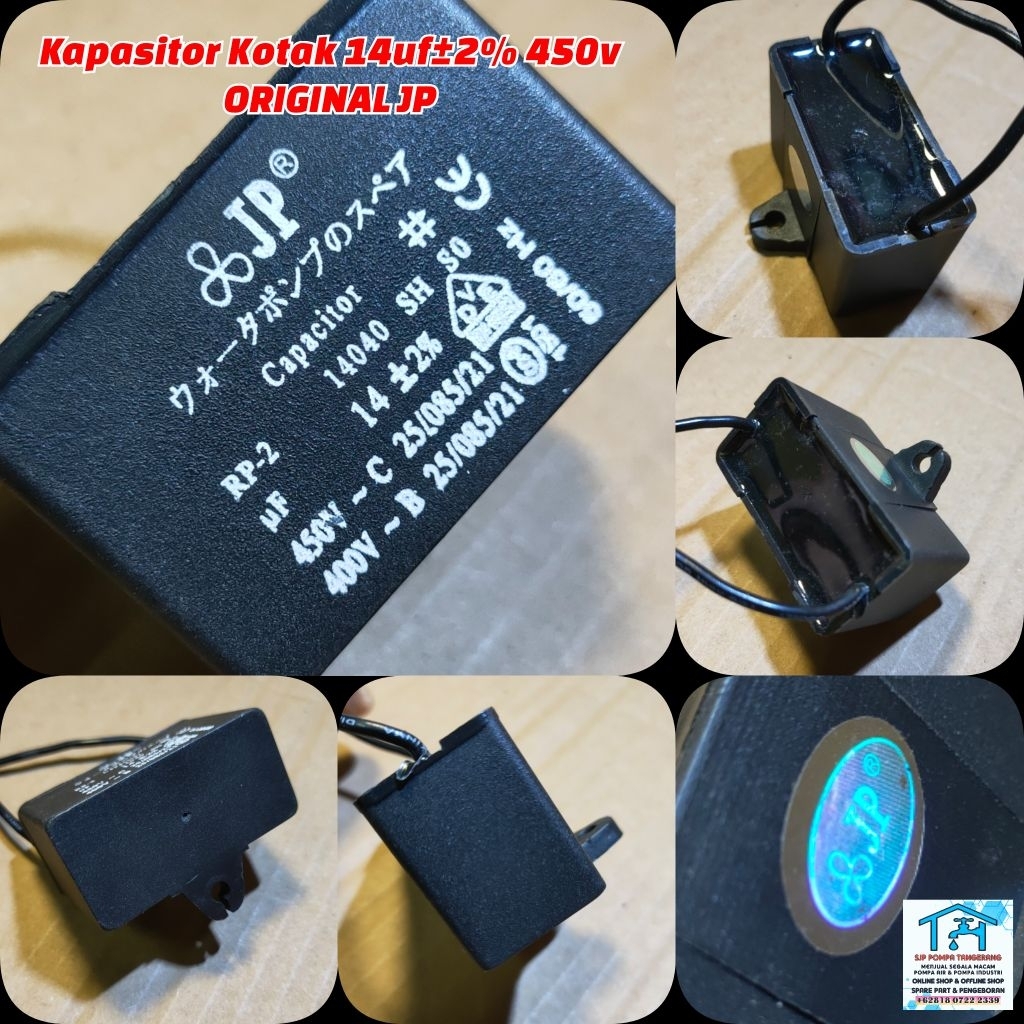 KAPASITOR KOTAK 14uf±2% 450v ORIGINAL JP / SPARE PART KAPASITOR MODEL KOTAK 14uf±2% 450v ORIGINAL JP
