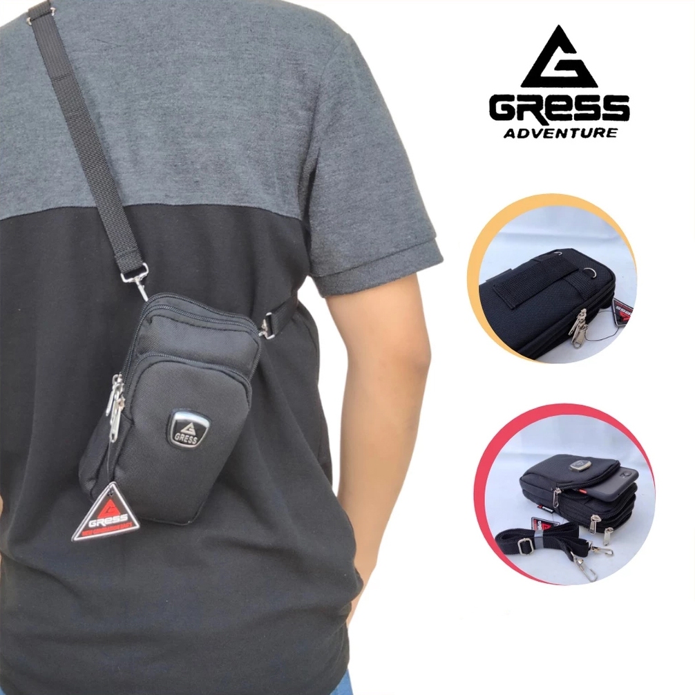 Tas Selempang Hp Pria Kecil Sling Pouch Wallet Cowok Tas HP Anti Air Distro Mini Terbaru