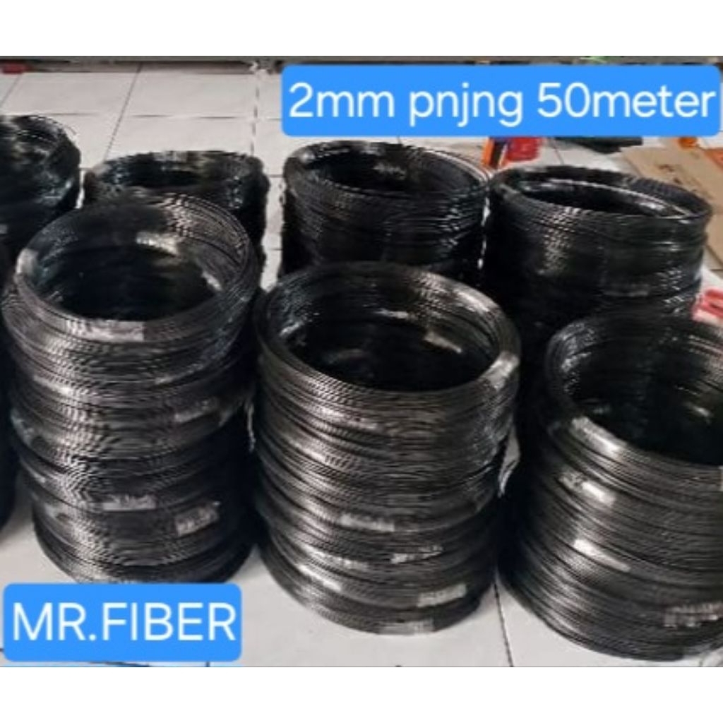 Mantulbee Jeruji Fiber Hitam Import Ukuran 2Mm Panjang 50Meter