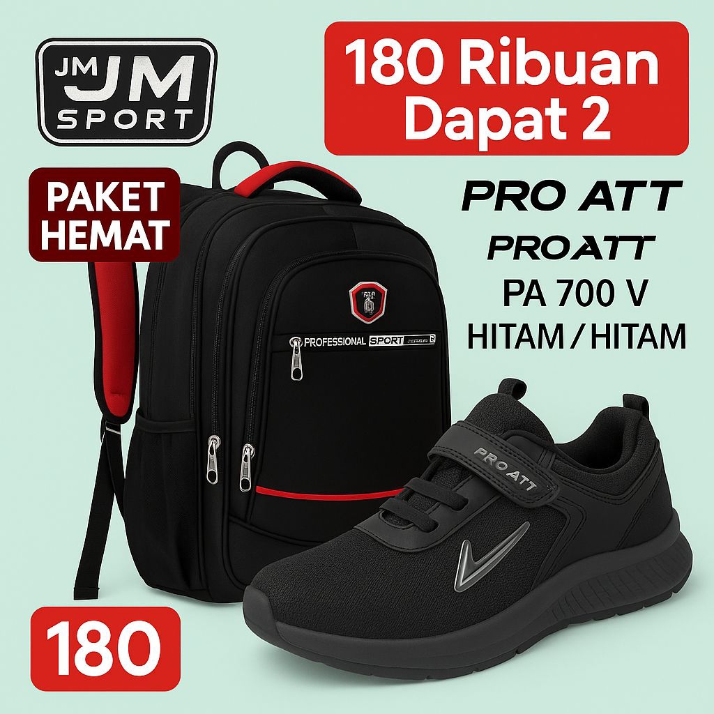 sepatu sekolah proatt paket hemat dengan tas sepatu sekolah proatt paket bundling dengan tas sepatu 