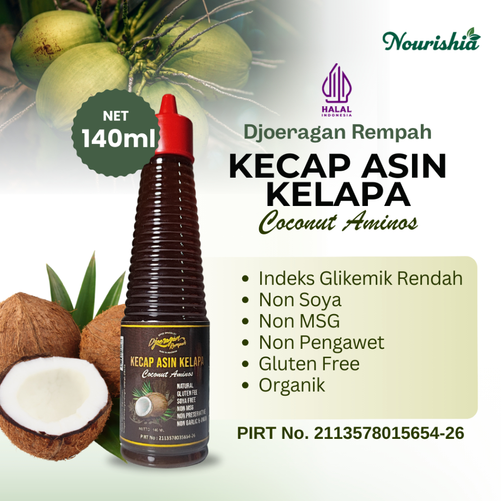 Kecap Asin Kelapa Non Soya Non MSG 140ml Coconut Aminos 140ml Djoeragan Rempah kecap asin oragnik