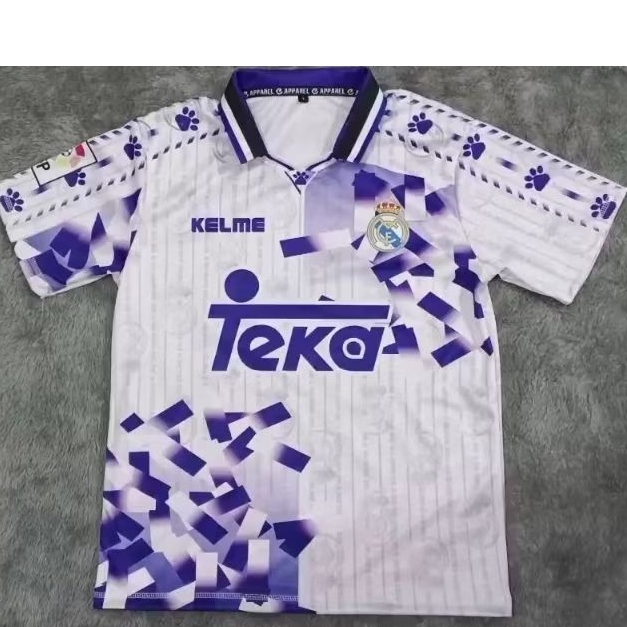 JERSEY RETRO REAL MADRID TEXA 1996/1997 FULLPRINT FREE NAMESET BISA COD