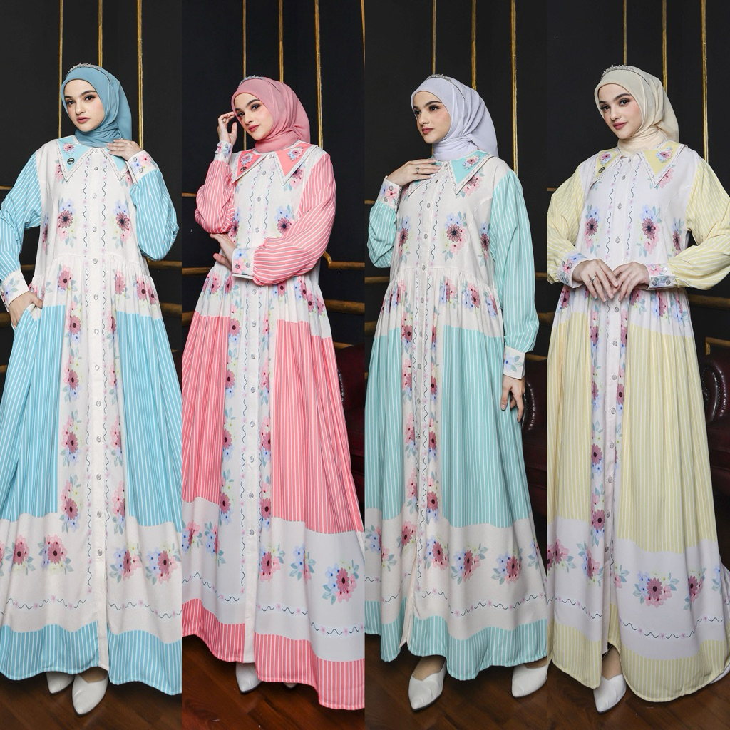 ZULFA DRESS AMA UMI BY SEMUT GAMIS MOTIF IMPORT GAMIS MOTIF KATUN