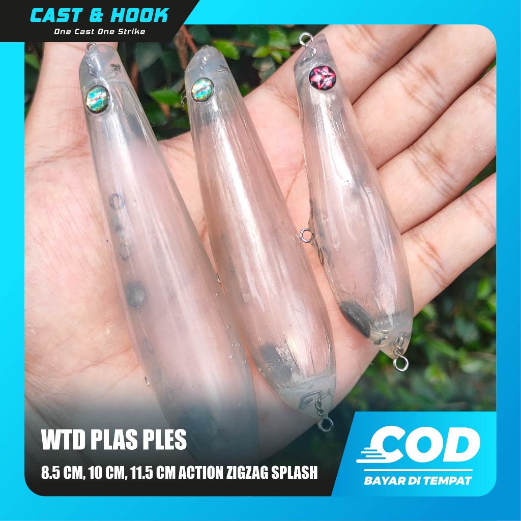 WTD PLAS PLES GLUESTICK SPLASH UMPAN TOP WATER HAMPALA DAN IKAN PREDATOR