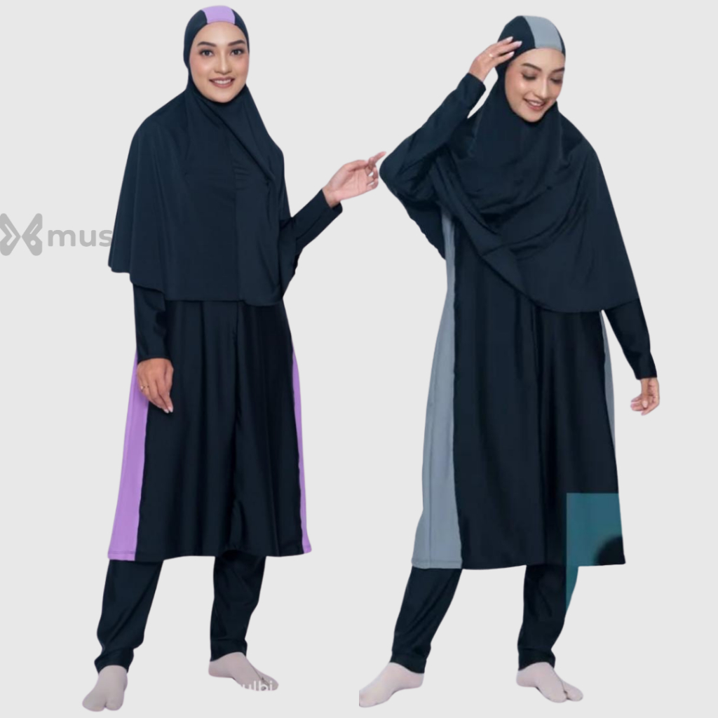 (LD SAMPAI 140 CM) Sulbi  Baju Renang Muslimah Panjang Syar'i Baju Renang Wanita Dewasa Jumbo TUNISH