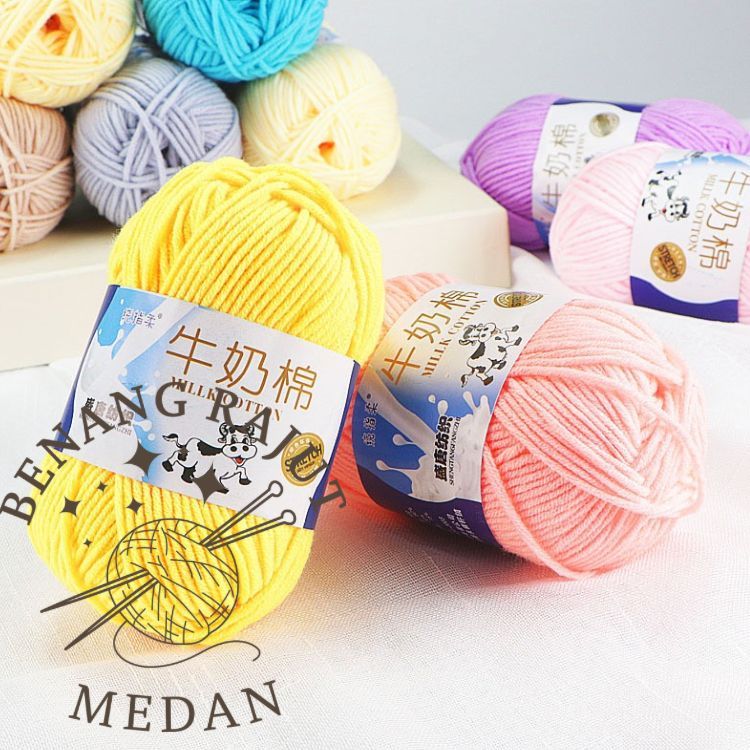 [BenangRajutMedan] Benang Rajut Katun Susu 5 PLY Big PLY / Milk Cotton Yarn 5PLY Chunky Yarn Import 
