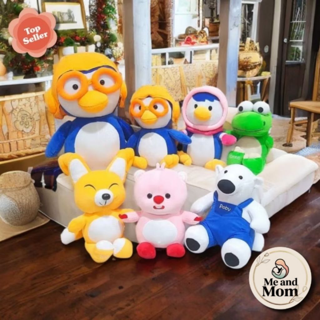 Paket 7 BF Pororo +/-30cm | Pororo Dkk 40cm | Pororo Ori SNI | Penguin Pororo Best Friends | Plush T