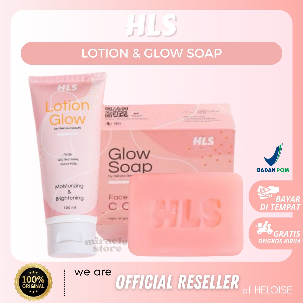 [FREE JARING SABUN] PAKET HELOISE BEAUTY SUPER BRIGHTENING WHITENING GLOW LOTION SOAP SABUN BPOM