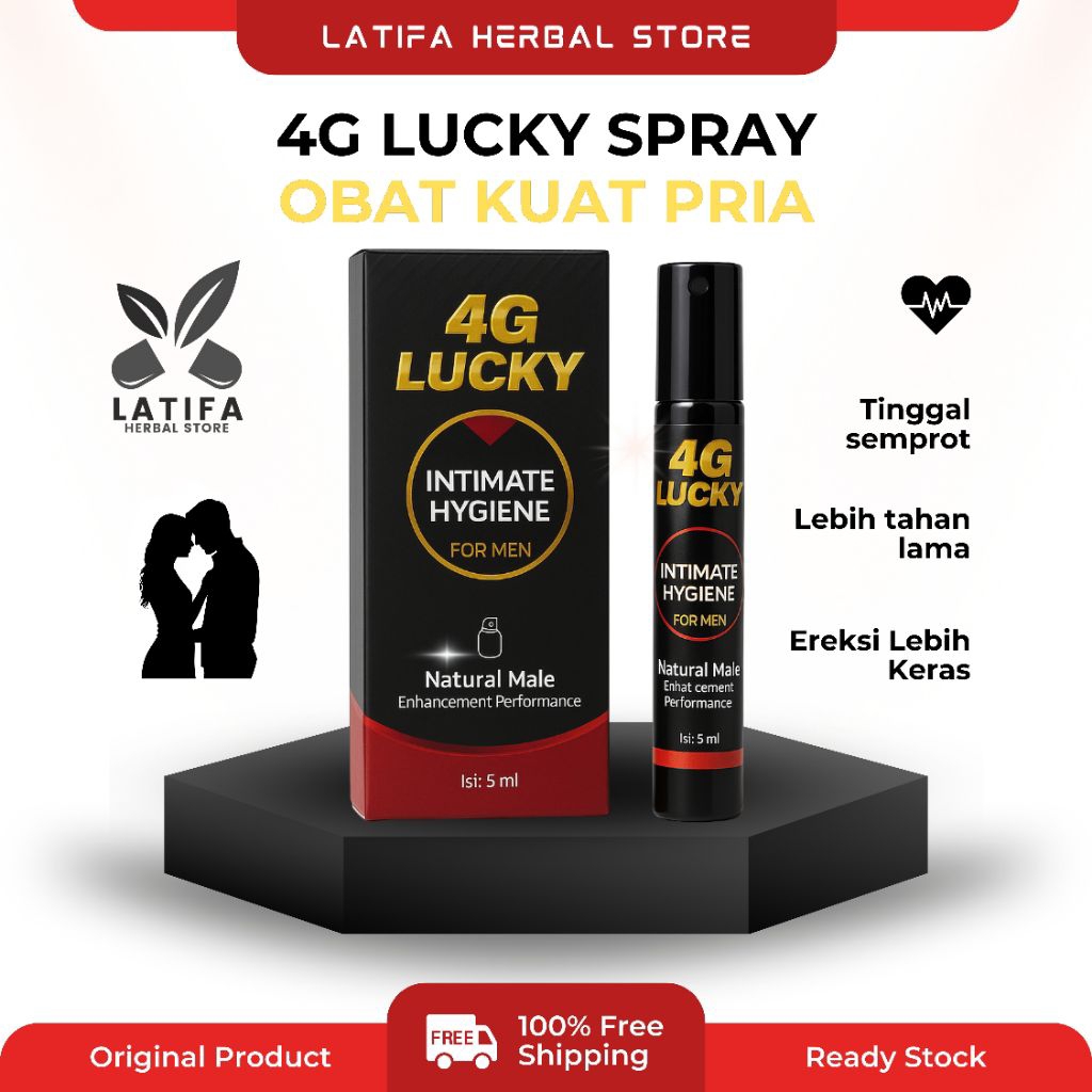 Spray Herbal 4G Lucky 100% ORI Kuat Tahan Lama, Ereksi kencang