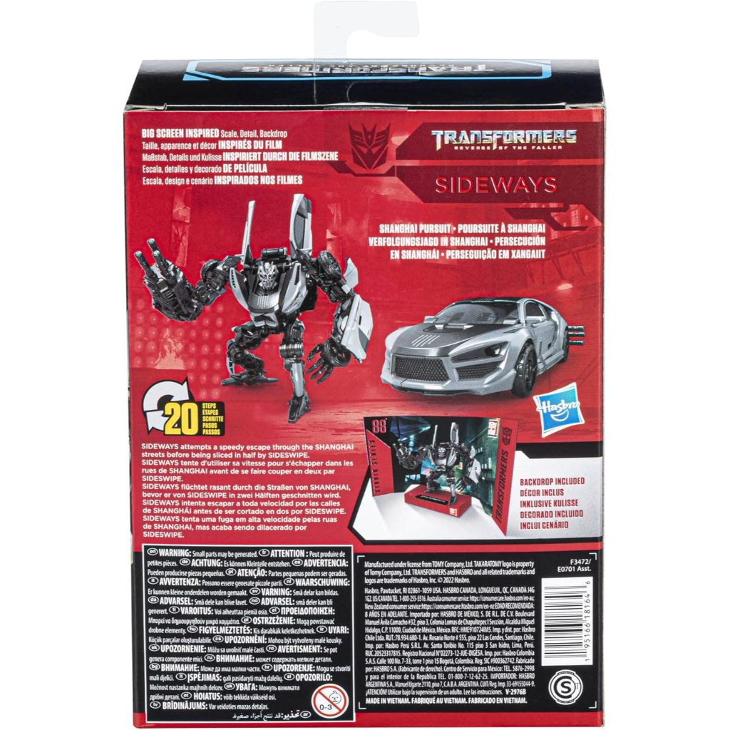 Transformers Toys Studio Series 88 Deluxe Class Revenge of The Fallen Sideways Action Figure - Ages