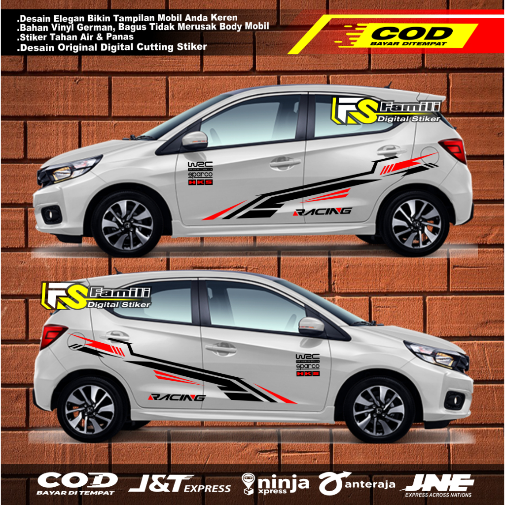 (COD) BRIO41 stiker mobil brio list keren stiker mobil HONDA BRIO RS