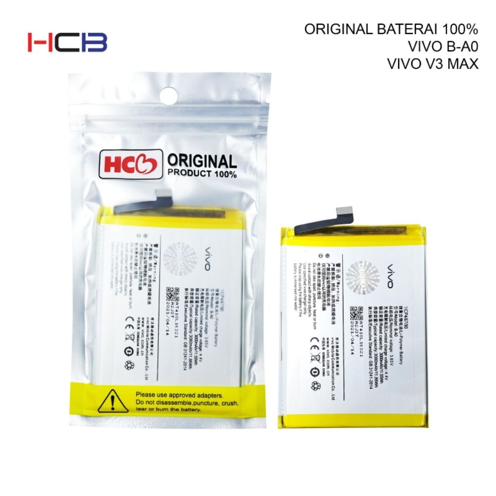 ORIGINAL BATERAI 100% VIVO B-A0/BATERAI VIVO V3 MAX