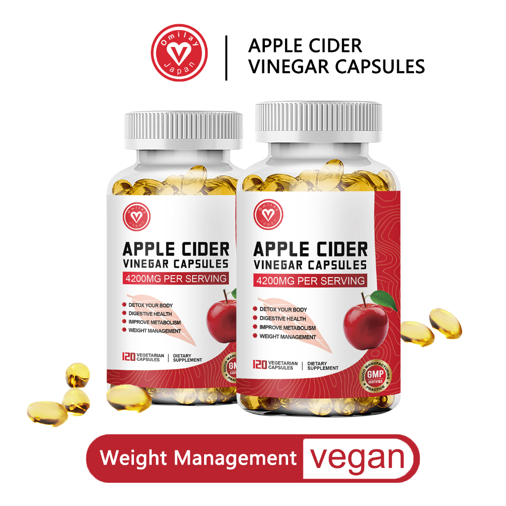 Omilay Apple Cider Vinegar Kapsul Weight Management Gut Health 120 Suplemen Slimming Capsule