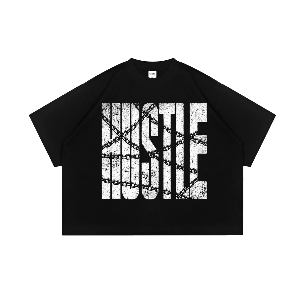 KAFTOVIA Tshirt Crop Boxy Oversize TRUST YOUR GRIND Black kaos SKENA starboy kaos vintage premium ka