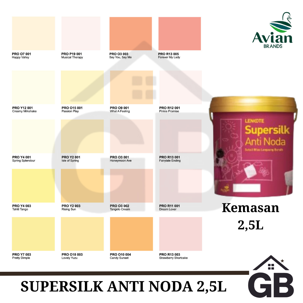 Cat Tembok Supersilk Anti Noda 2.5 Liter - Cat Tembok Anti Noda Supersilk Anti Noda Galon - Supersil