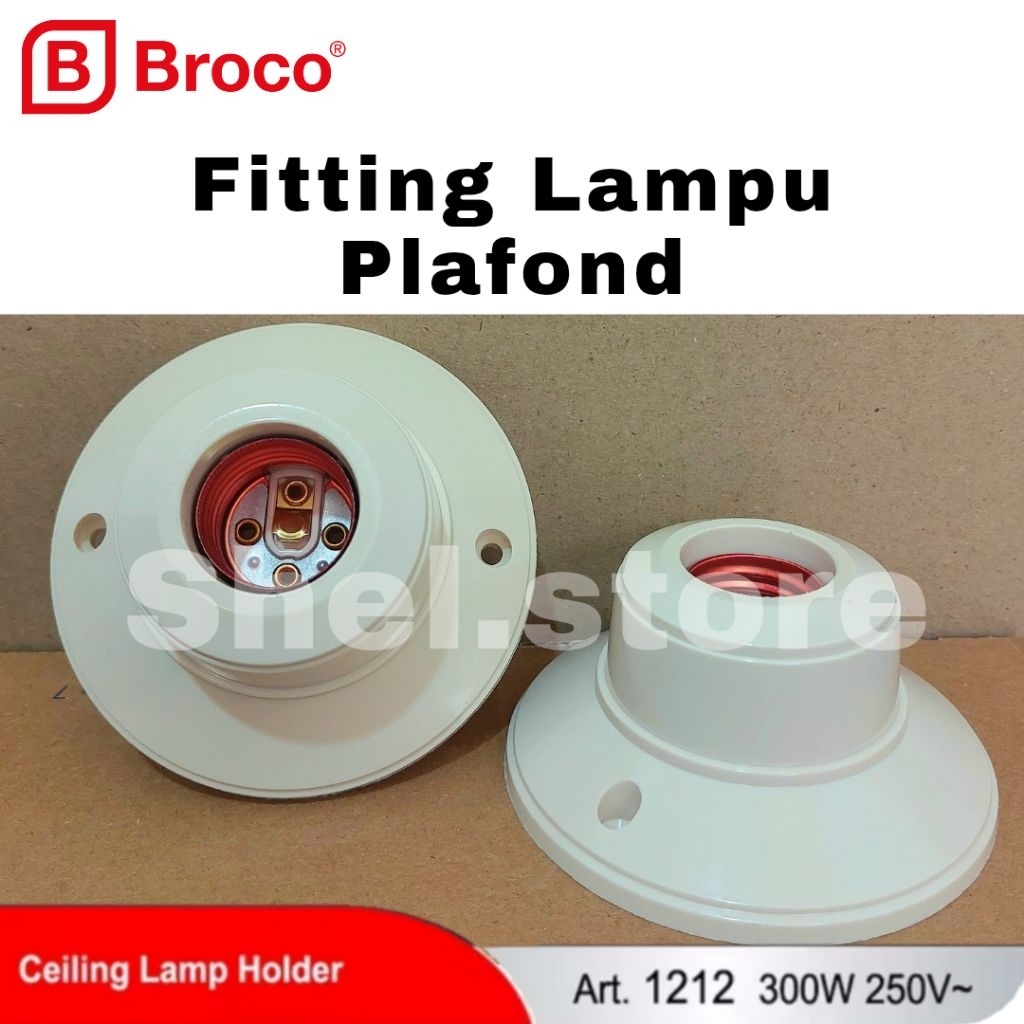 Broco Fitting Lampu Plafond Bulat | Fiting Lampu Broco | Fitting Tempel Broco | Fitting Tahan Panas