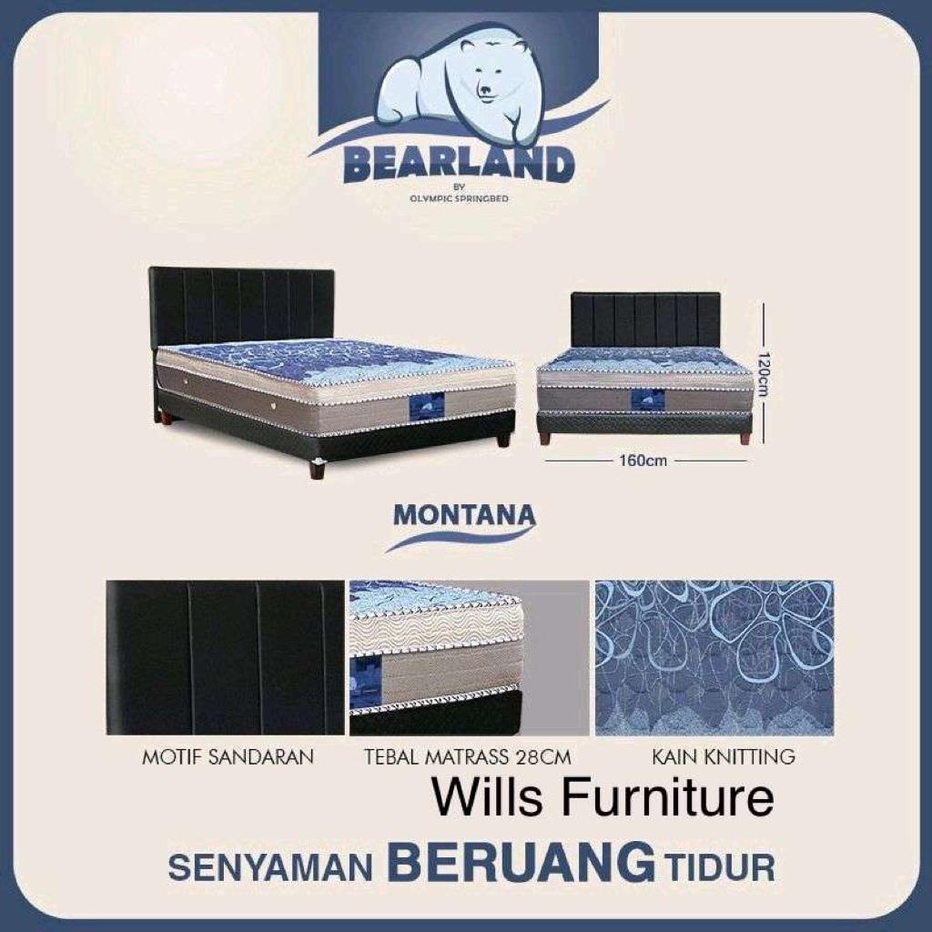 Bearland montana springbed set kasur murah set bearland