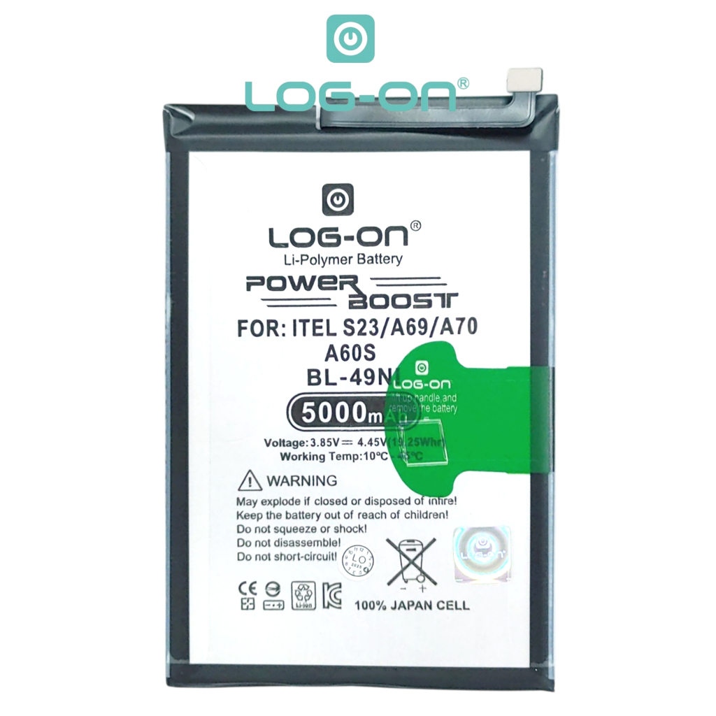 Baterai Log on BL-49NI Untuk Itel S23 / A50 / A69 / A70 / A60S / A80 / P55 NFC 4G BL49NI Power Boost