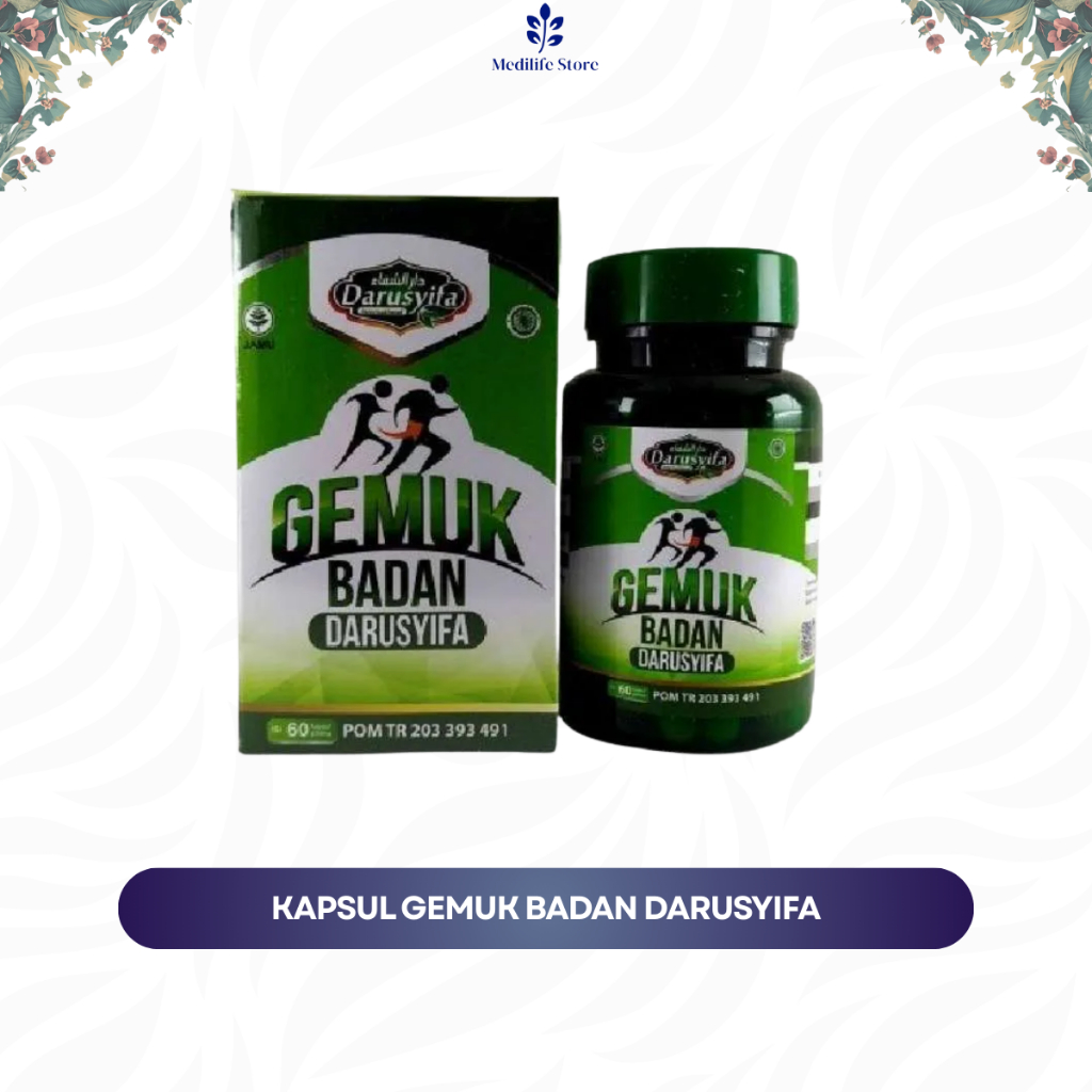 Kapsul Herbal Gemuk Darusyifa – obat penggemuk badan alami | naikkan berat badan sehat | halal & ori
