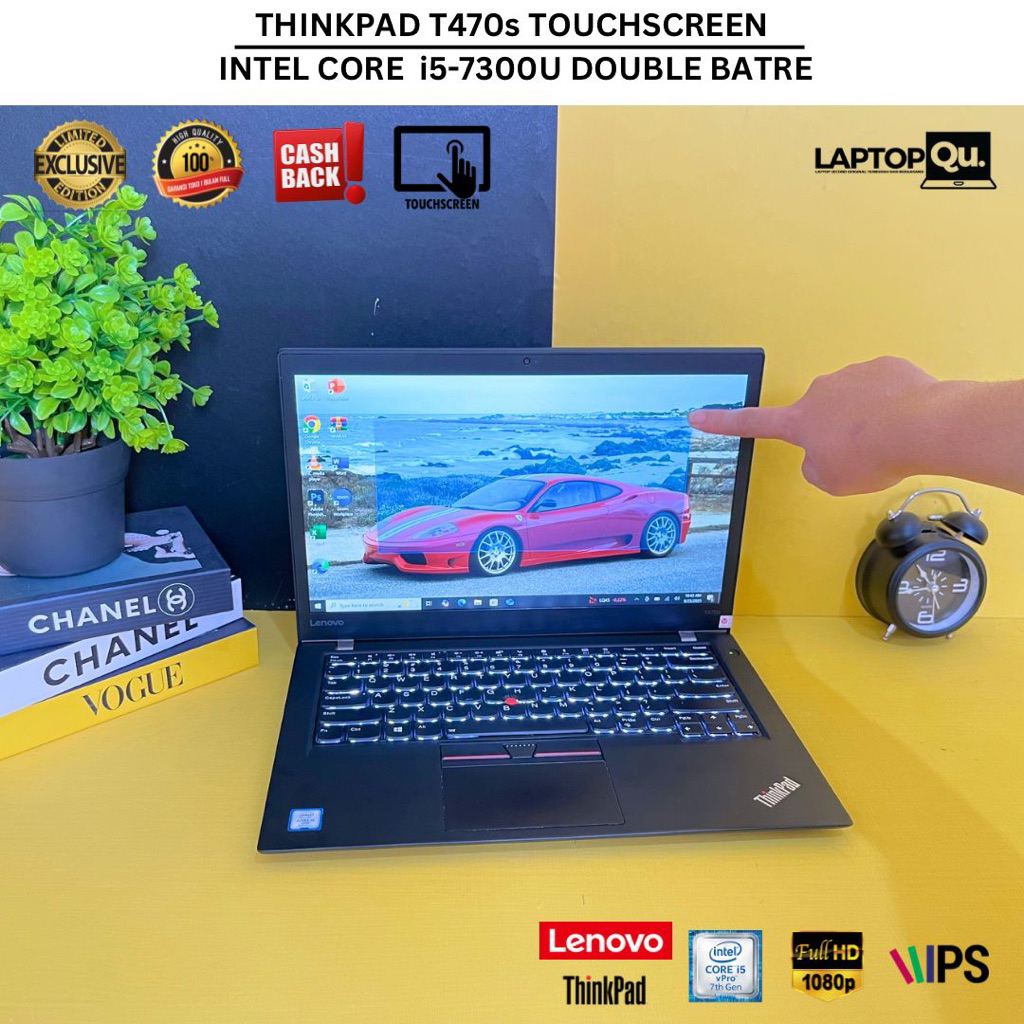 THINKPAD T470s i5-7300U RAM  12GB/SSD 256GB/DOUBLE BATRE/TOUCHSCREEN/BACKLITE/GRADE A